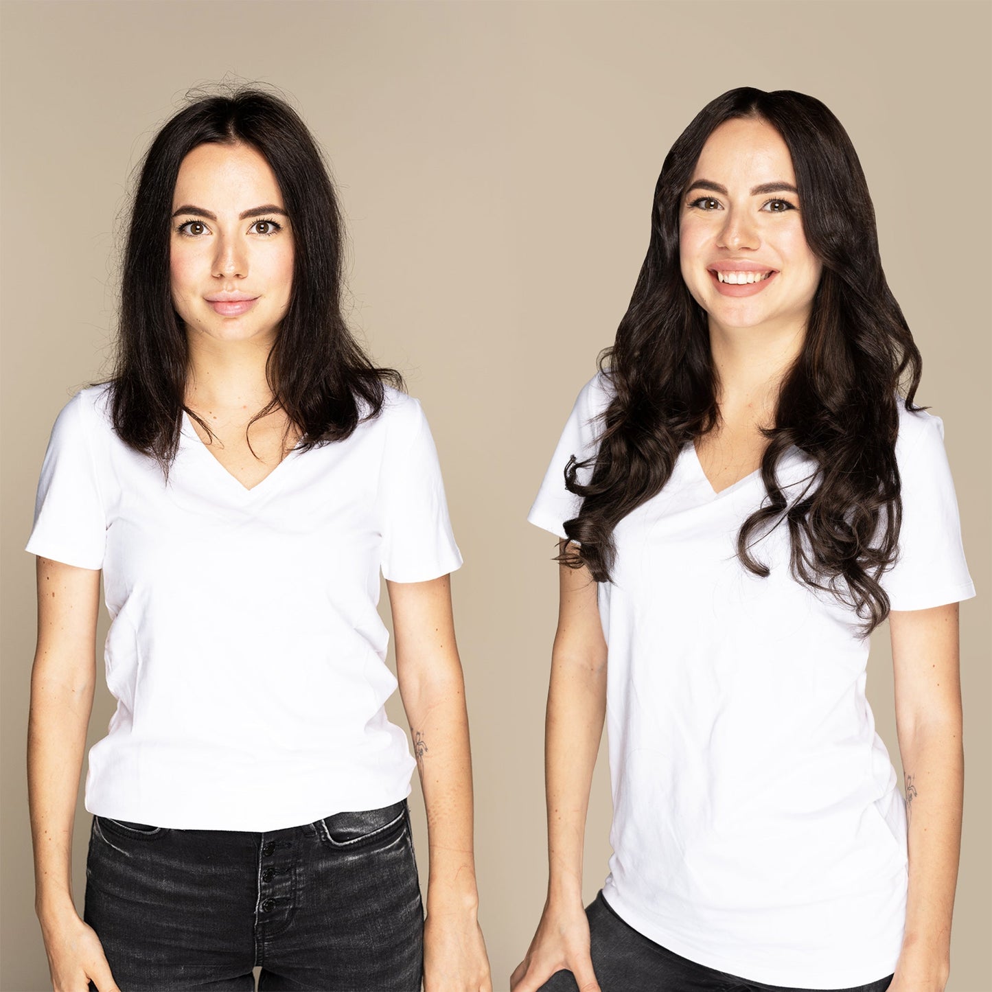 The Sophia - #1C Espresso Brown (aka Mocha Brown) 18" Seamless Clip-In Hair Extensions (Volume Bundle)