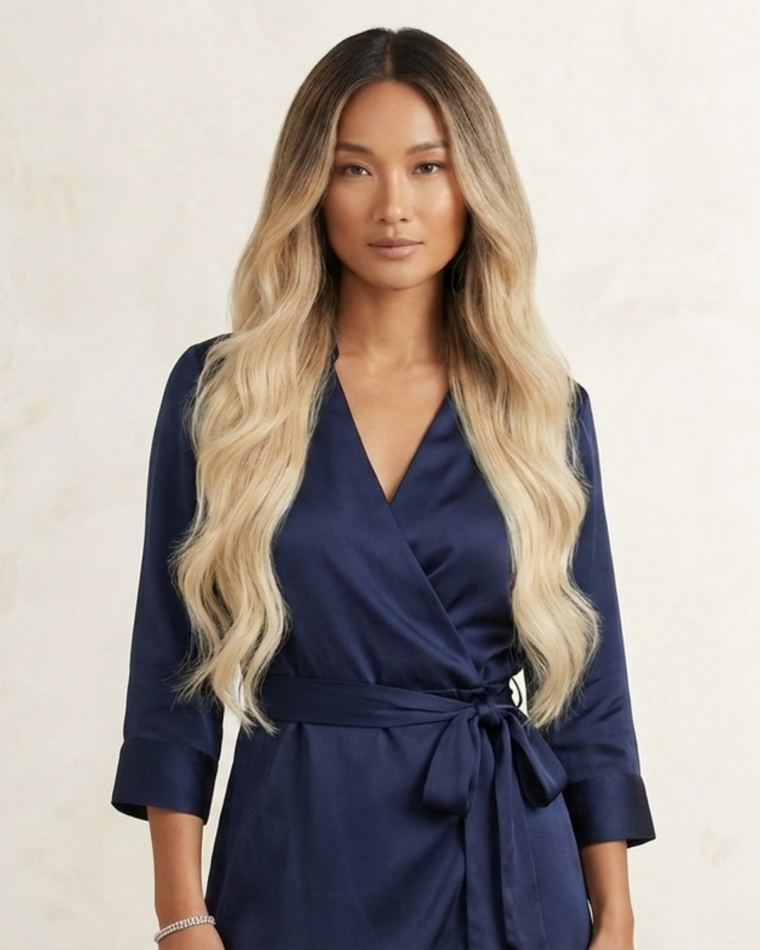 Machine-Tied Weft 24" 170g Pro Blend Hair Extensions - #2/18 Café Noir Balayage (aka Balayage Dark Brown/Dirty Blonde)