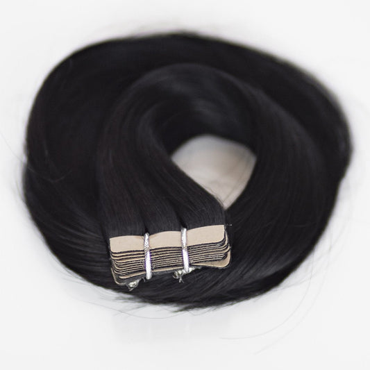 Tape-In 18" 50g Pro Blend Hair Extensions - #1 Noir (aka Jet Black)