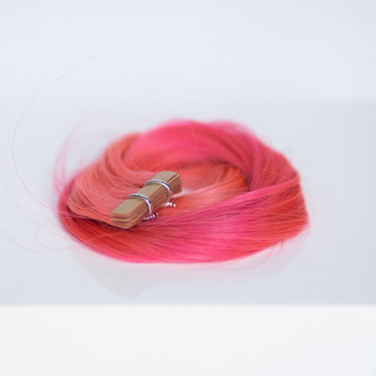 Tape-in 18” 25 grams (10 Pack) Professional Hair Extensions VIVIDS #54/63 Ombré Soft Pink (light on top dark on bottom) by Garyn Santos