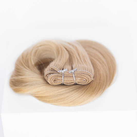 Machine-Tied Weft 16" 120g Pro Blend - #17 Chardonnay Blonde (aka Dirty Ash Blonde)