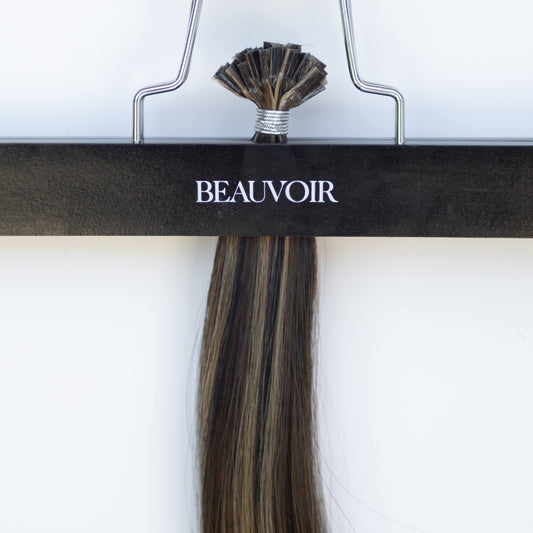 K-Tip 16" 25g Pro Blend Hair Extensions - #1B/2/6 Dark Chocolate Caramel (aka Piano Key Chocolate Drip)
