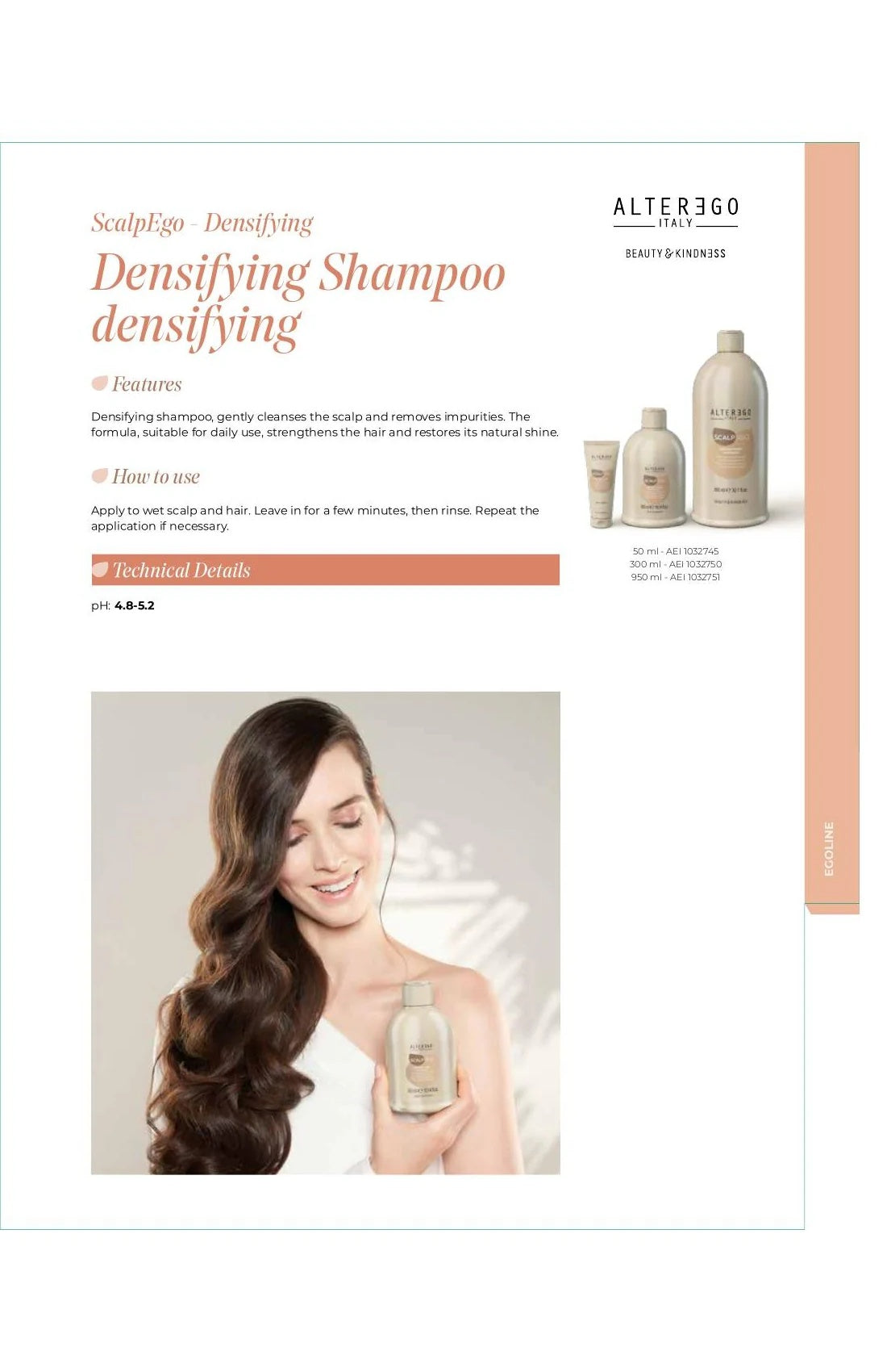 Alter Ego Italy ScalpEgo — Densifying Shampoo / 950 ML / 32.1 oz