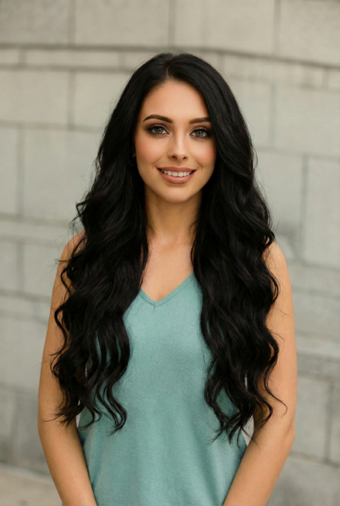 Tape-In 24" 55g Professional Hair Extensions - #1B Midnight (aka Off Black)