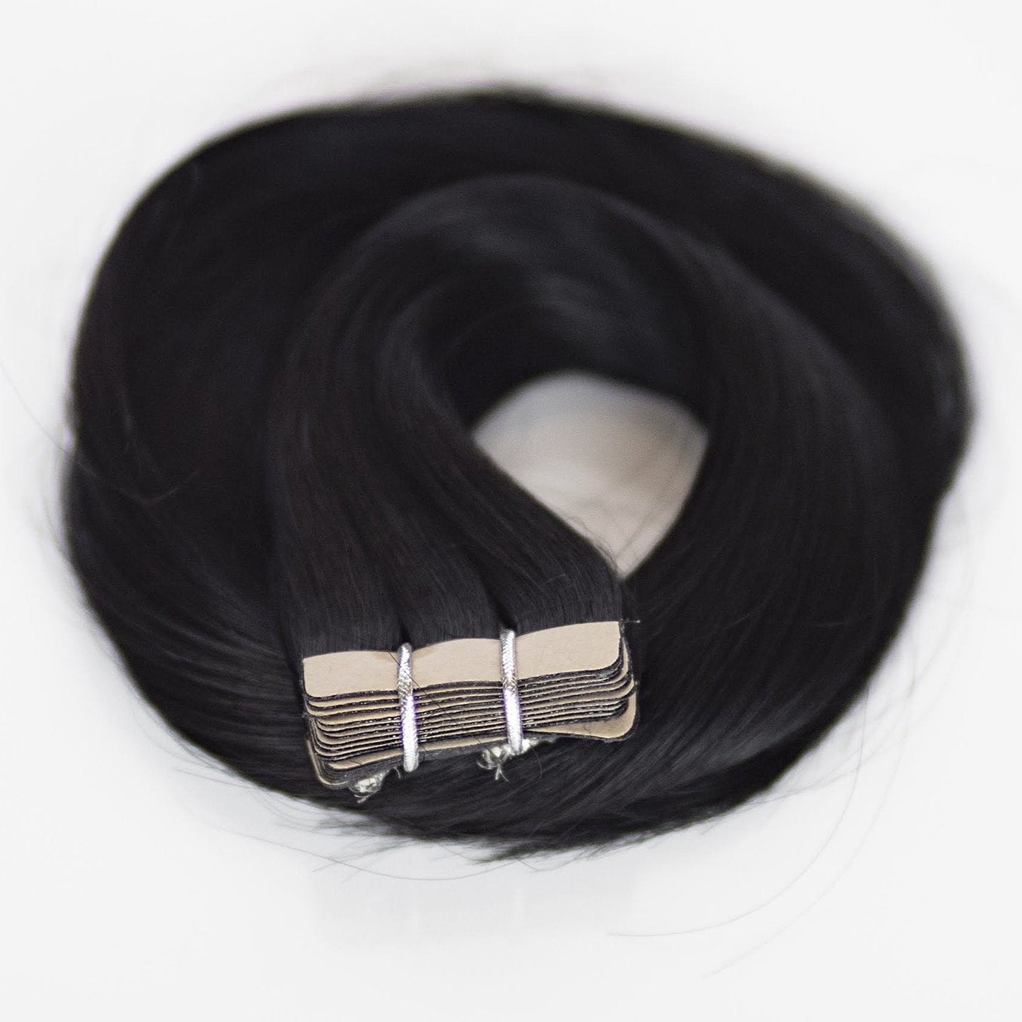 Tape-In 18" 50g Pro Blend Hair Extensions - #1 Noir (aka Jet Black)