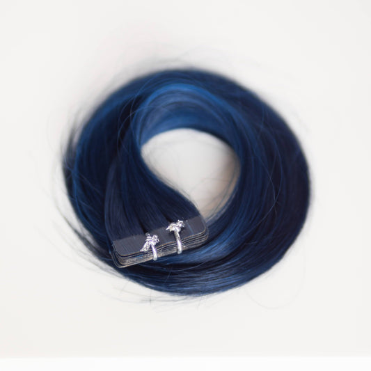 Tape-In 18” 25 grams (10 Pack) Professional Hair Extensions VIVIDS  #45/52 VIVID Navy by Martha Nicola