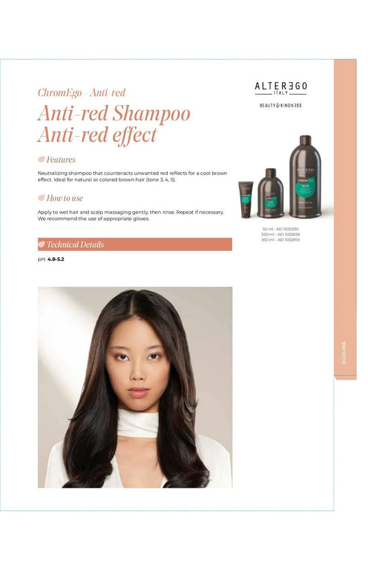 Alter Ego Italy ChromEgo — Anti-Red Shampoo / 300 ML / 10.14 oz