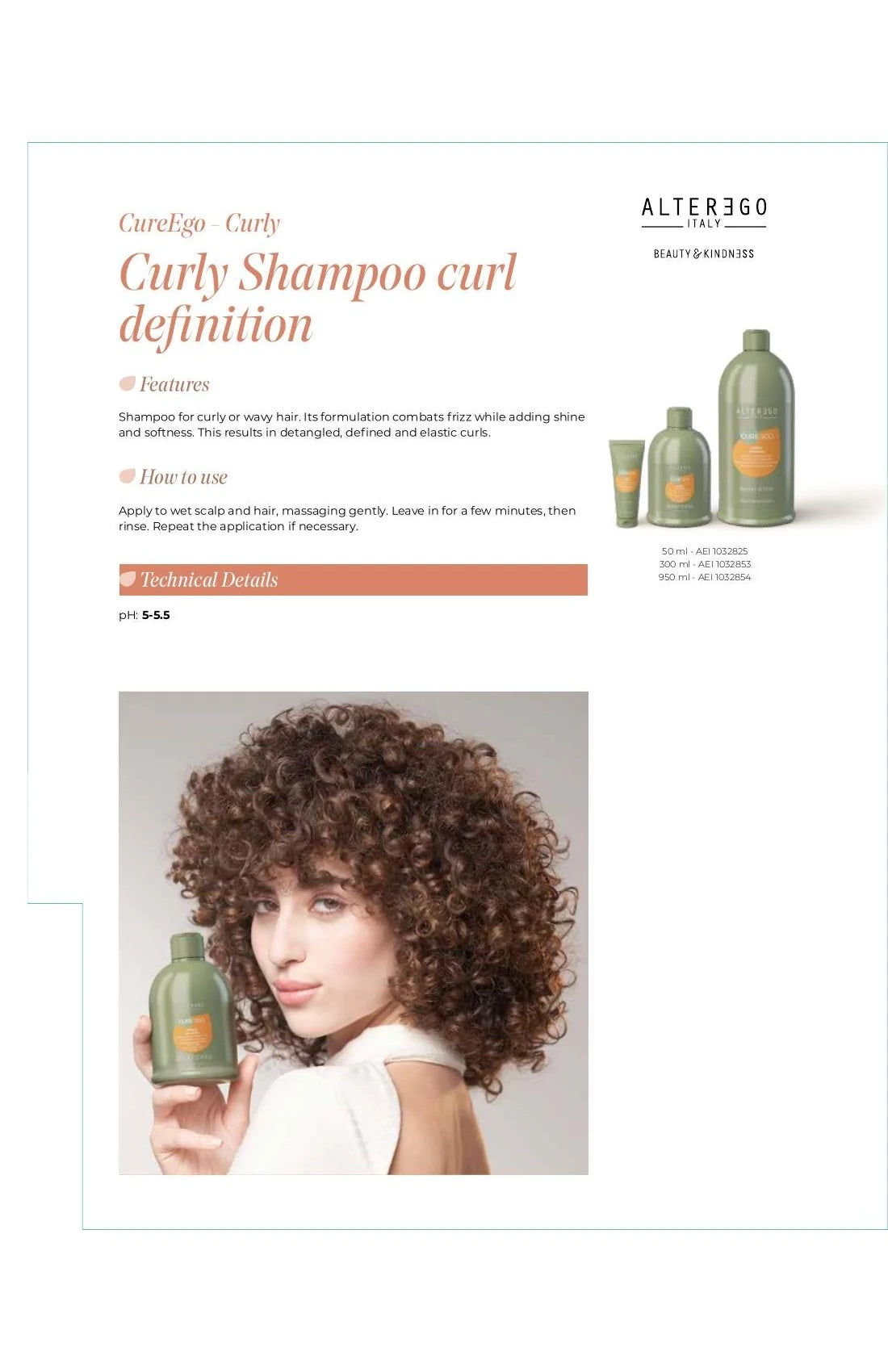 Alter Ego Italy CureEgo — Curly Hair Shampoo / 50 ML / 1.69 oz