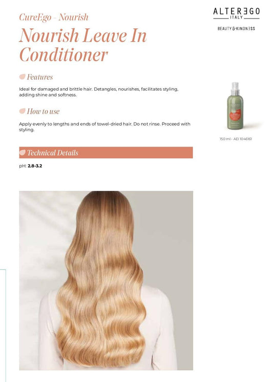 Alter Ego Italy — EGOLINE - CureEgo - Nourish - Nourish Leave In Conditioner - 150 ml / 5.07 oz