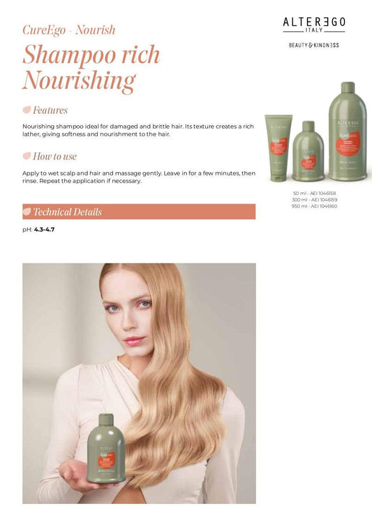 Alter Ego Italy — EGOLINE - CureEgo - Nourish - Nourish Shampoo - 950 ml / 32.12 oz