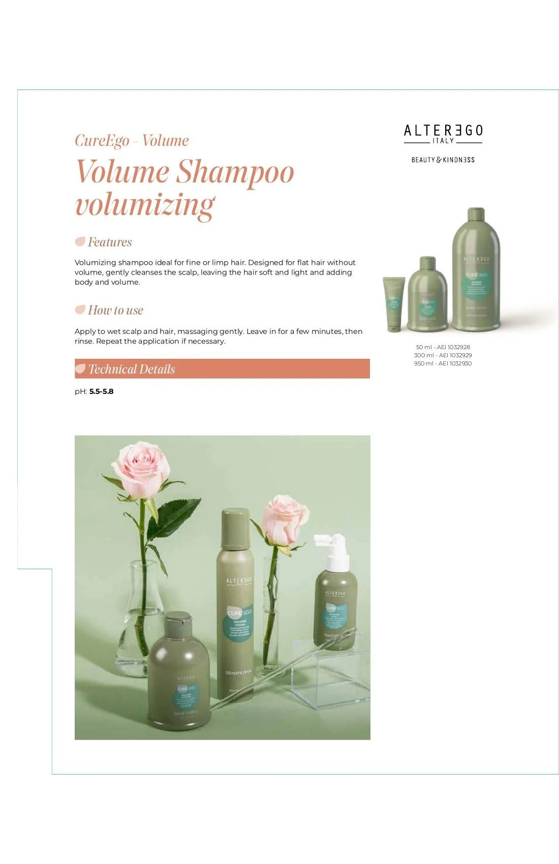 Alter Ego Italy CureEgo — Volume Shampoo / 300 ML / 10.14 oz