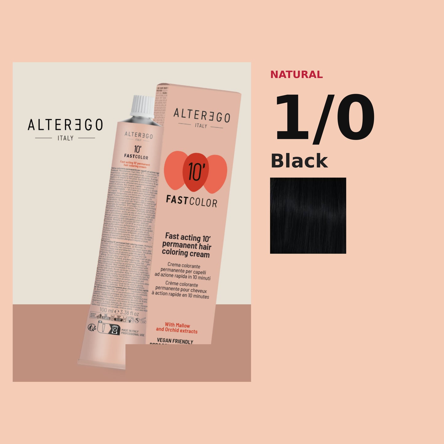 Alter Ego Italy FAST Color 10' 1/0 Black hair color
