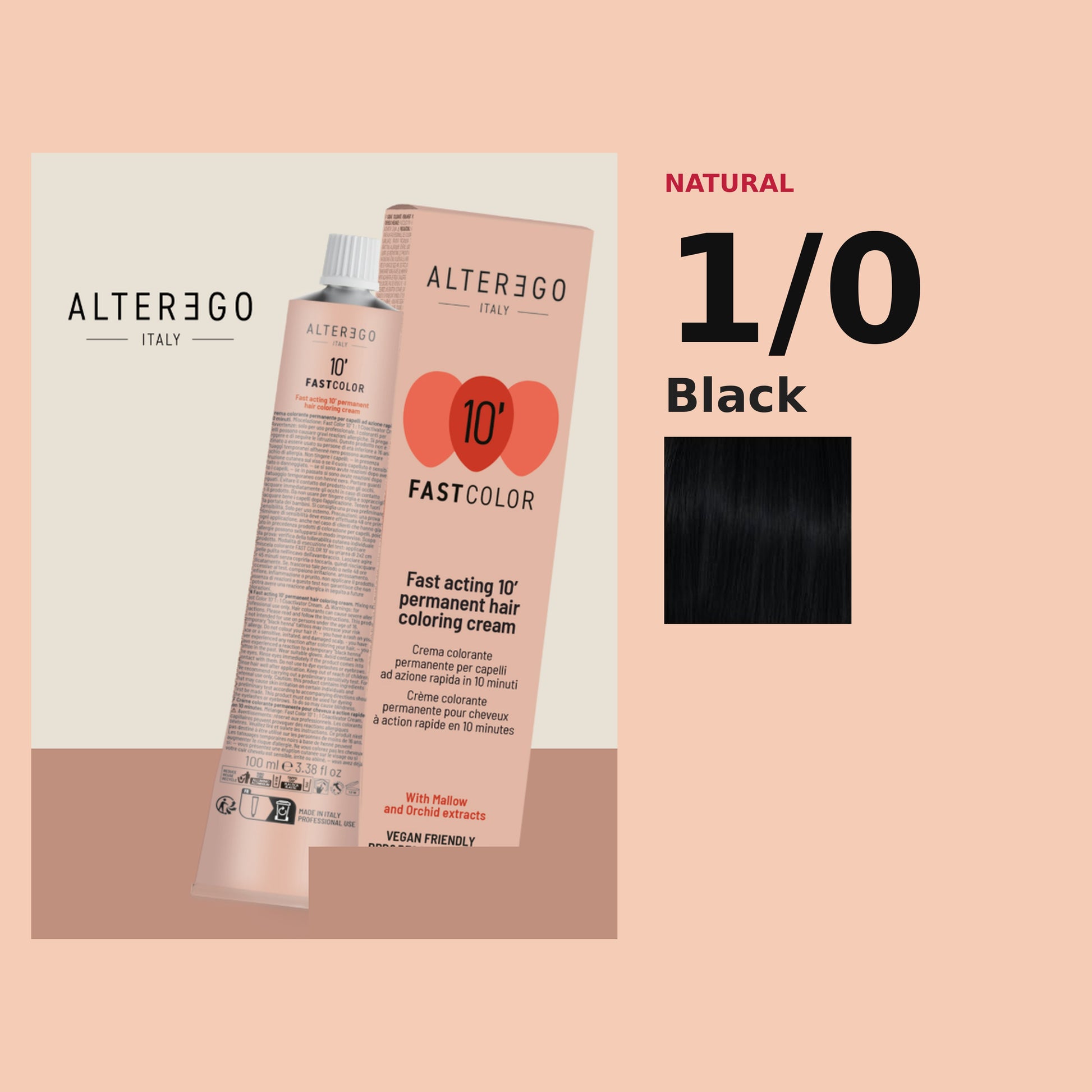 Alter Ego Italy FAST Color 10' 1/0 Black hair color