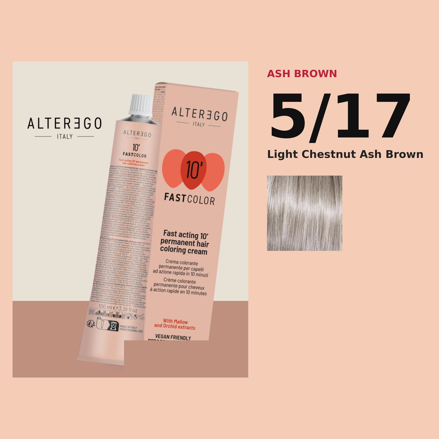 Alter Ego Italy FAST Color 10' 5/17 Light Chestnut Ash Brown hair color