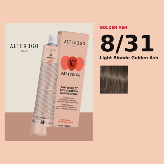 Alter Ego Italy FAST Color 10' 8/31 Light Blonde Golden Ash hair color