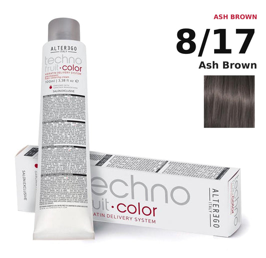 Alter Ego Italy Technofruit Color 8/17 Ash Brown hair color