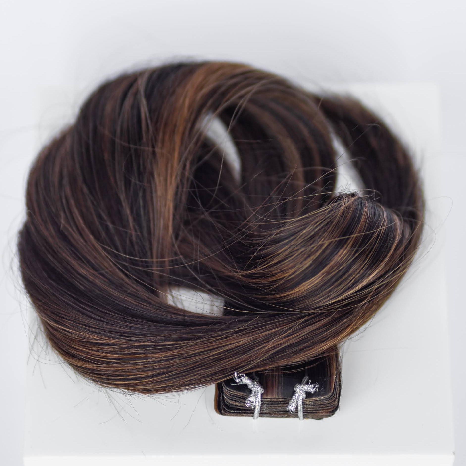 Tape-In 22" 50g Single Donor Virgin - #1B/2/6 Dark Chocolate Caramel (aka Piano Key Chocolate Drip)