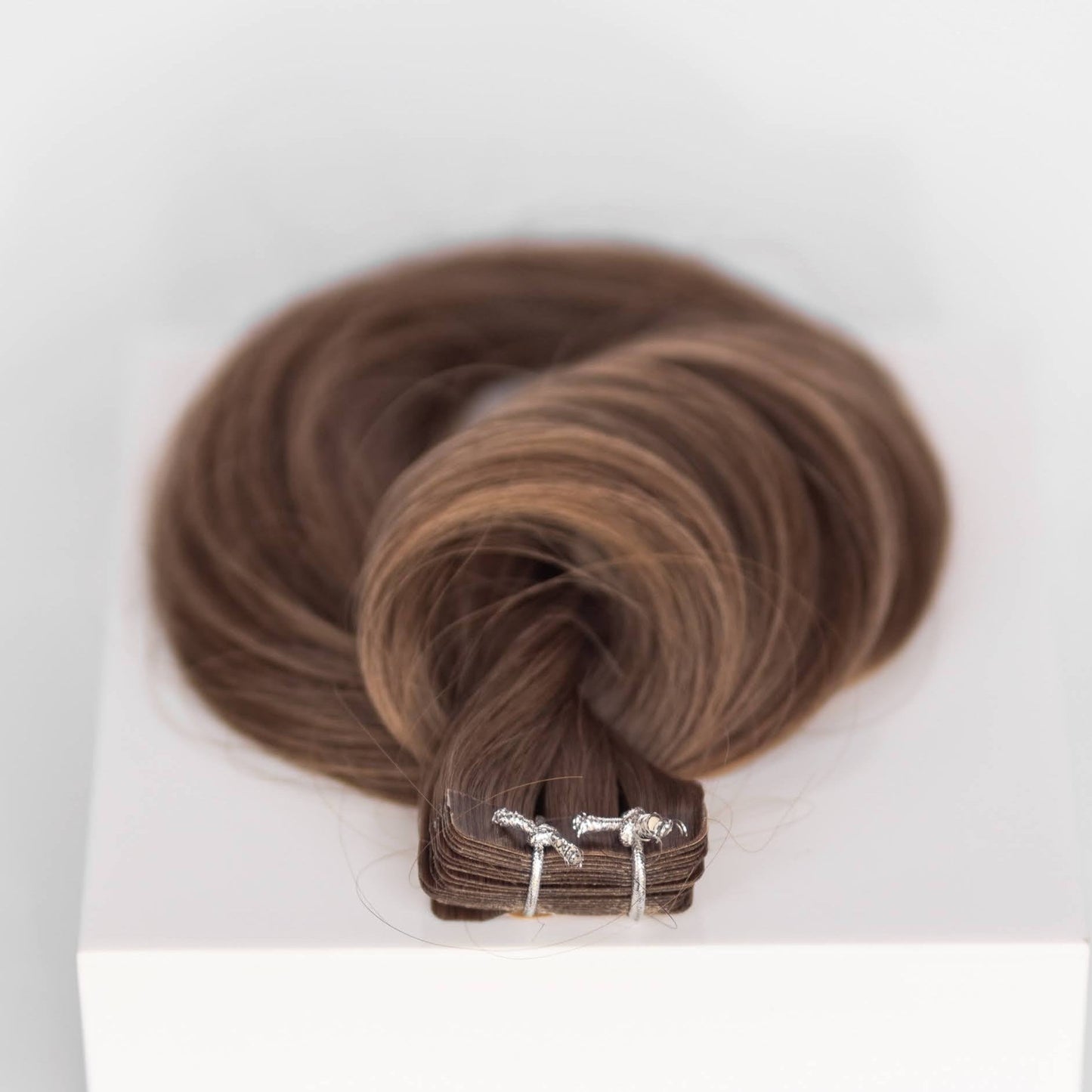 Tape-In 22" 50g Single Donor Virgin - #8 Whiskey Brown (aka Ash Brown)