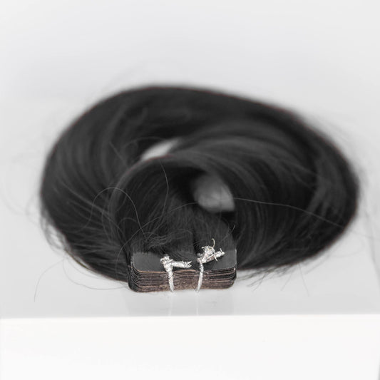 Tape-In 18" 50g Professional Hair Extensions - #1B Midnight (aka Off Black)