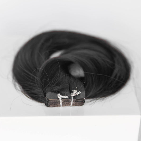 Tape-In 24" 55g Professional Hair Extensions - #1B Midnight (aka Off Black)