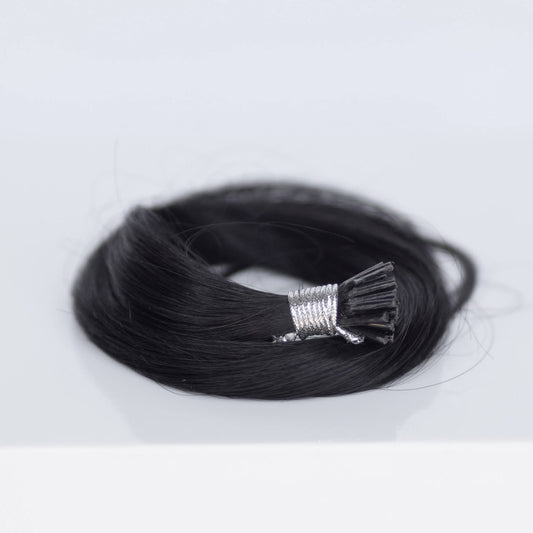 I-Tip 24" 25g Single Donor Virgin - #1 Noir (aka Jet Black)