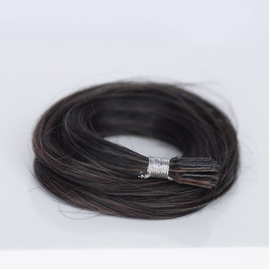 I-Tip 18" 25g Single Donor Virgin - #1b/2/6 Dark Chocolate Caramel (aka Piano Key Chocolate Drip)