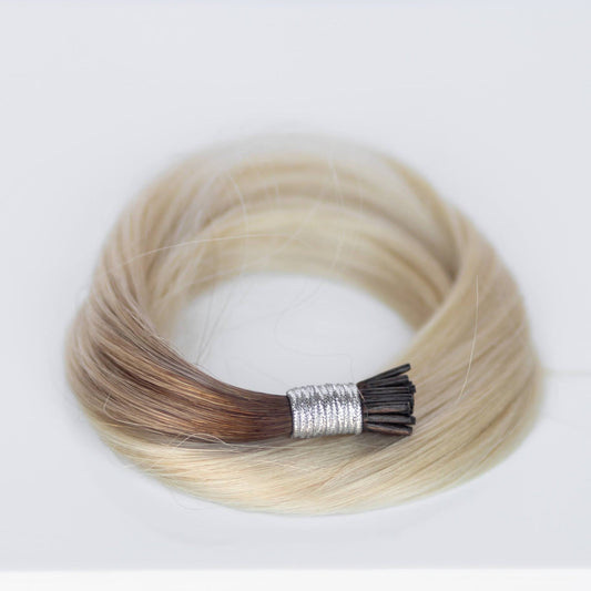 I-Tip 18" 25g Single Donor Virgin -#T3/60 Cocoa Rooted Blonde (aka Rooted Walnut Brown/Ash Blonde)
