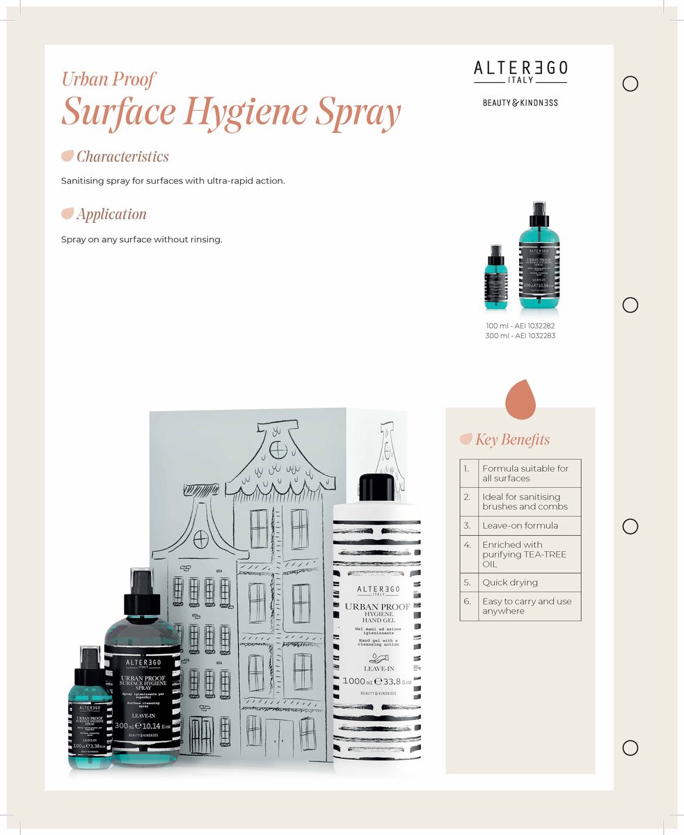 Alter Ego Italy Urban Proof — Surface Hygiene Spray / 100 ML / 3.38 oz