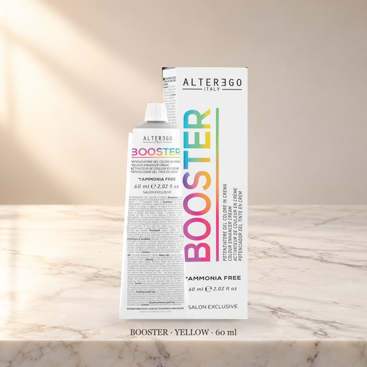 Alter Ego Italy Booster — Yellow / 60 ML / 2.03 oz — product photo on marble countertop