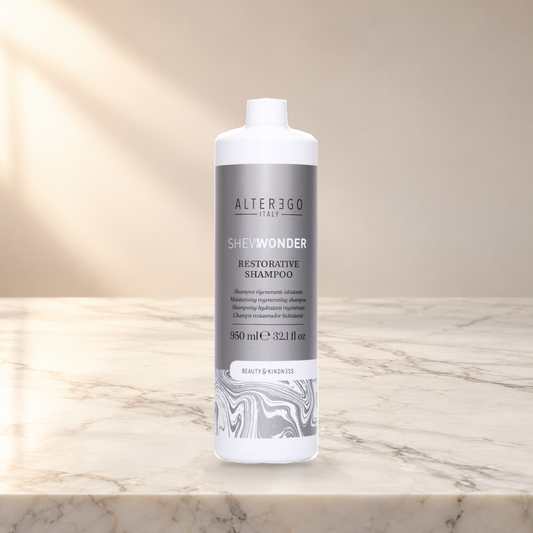 Alter Ego Italy She Wonder — She Wonder Restorative Shampoo / 950 ML / 32.12 oz — product photo on marble countertop