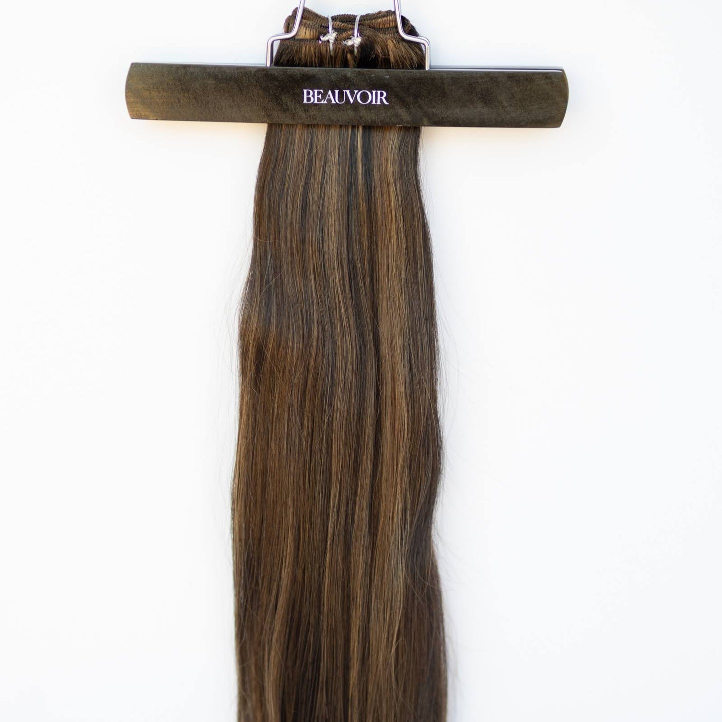 Machine-Tied Weft 20" 145g Pro Blend Hair Extensions - #1B/2/6 Dark Chocolate Caramel (aka Piano Key Chocolate Drip)