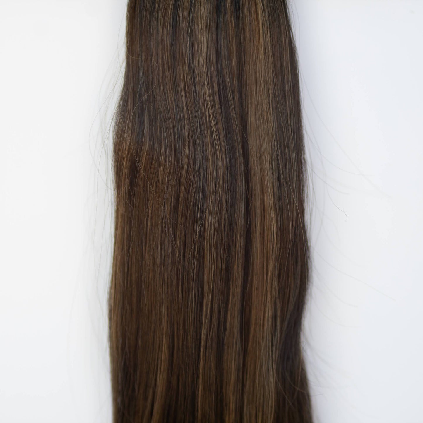 Machine-Tied Weft 24" 170g Pro Blend Hair Extensions - #1B/2/6 Dark Chocolate Caramel (aka Piano Key Chocolate Drip)