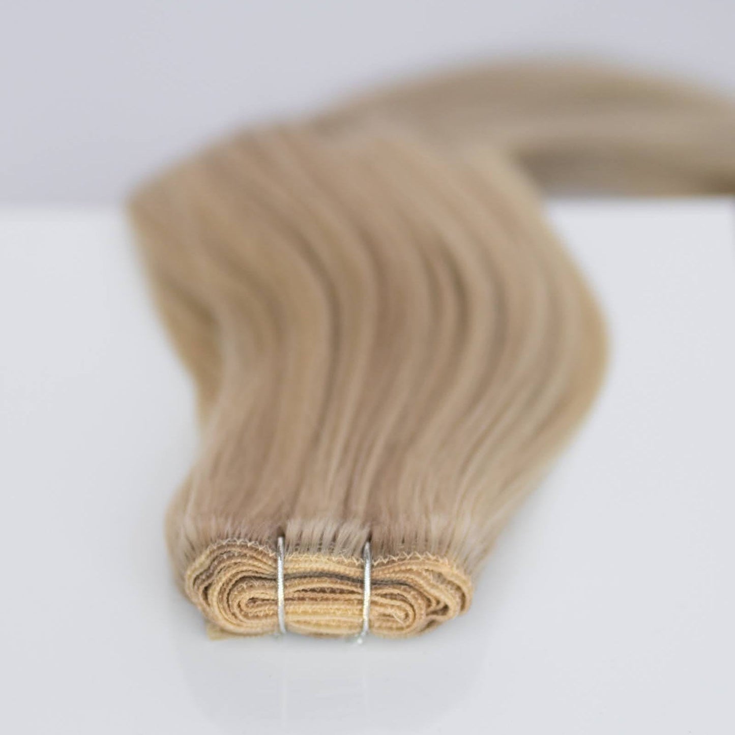 Machine-Tied Weft 16" 120g Pro Blend Hair Extensions - #80/18/46 Summer Blonde (aka Piano Key White Truffle)