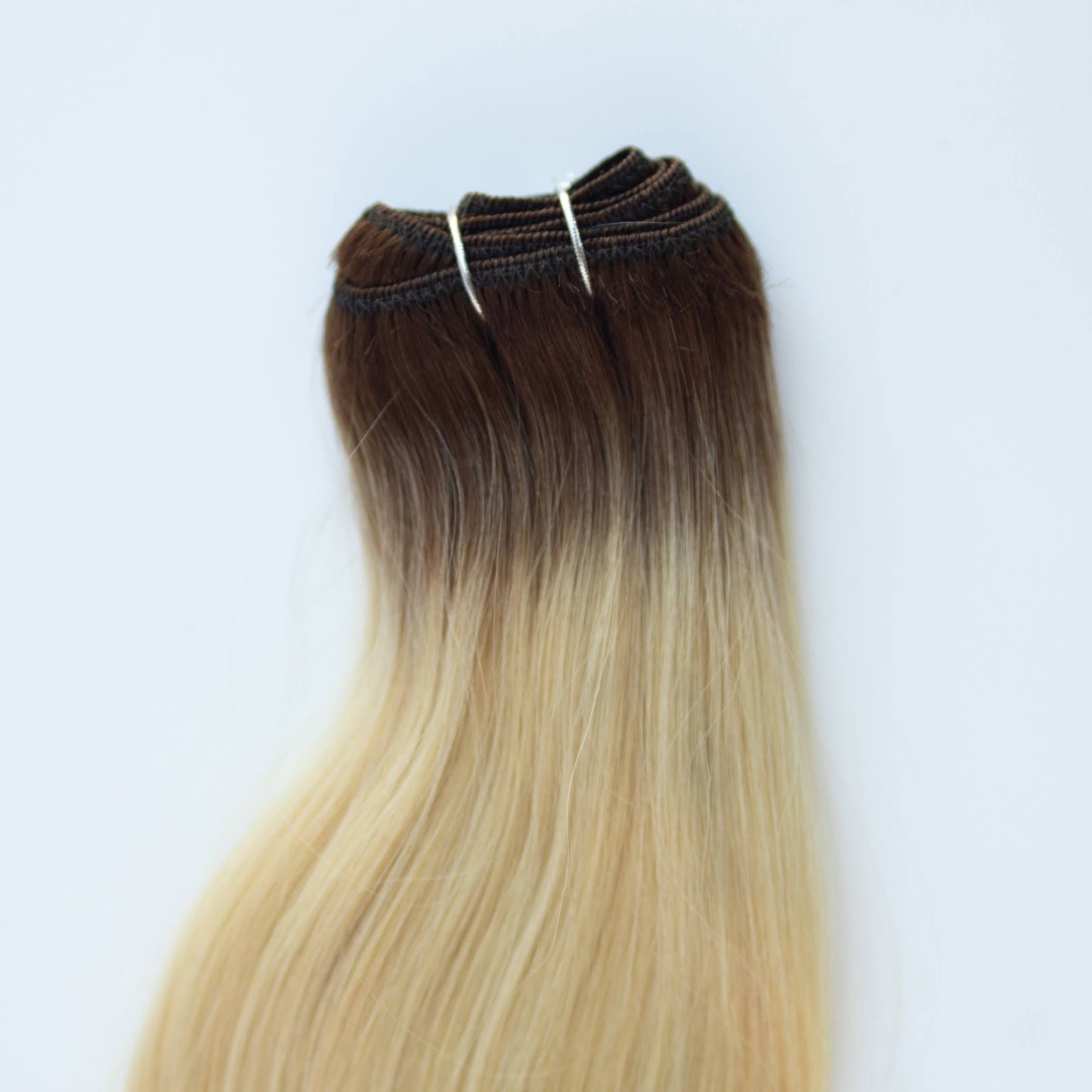 Machine-Tied Weft 24" 170g Pro Blend Hair Extensions - #T3/60 Cocoa Rooted Blonde (aka Rooted Walnut Brown/Ash Blonde)