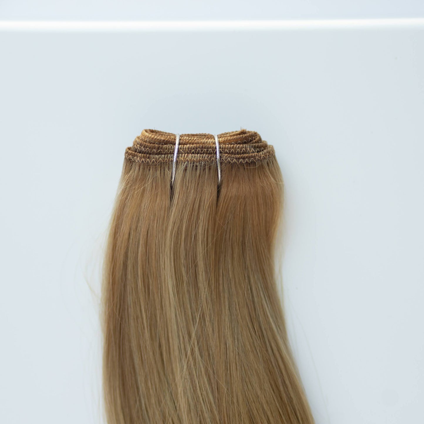 Machine-Tied Weft 22" 160g Pro Blend Hair Extensions - #6/18 Sea Salt & Caramel (aka Highlight Hot Toffee Blonde)