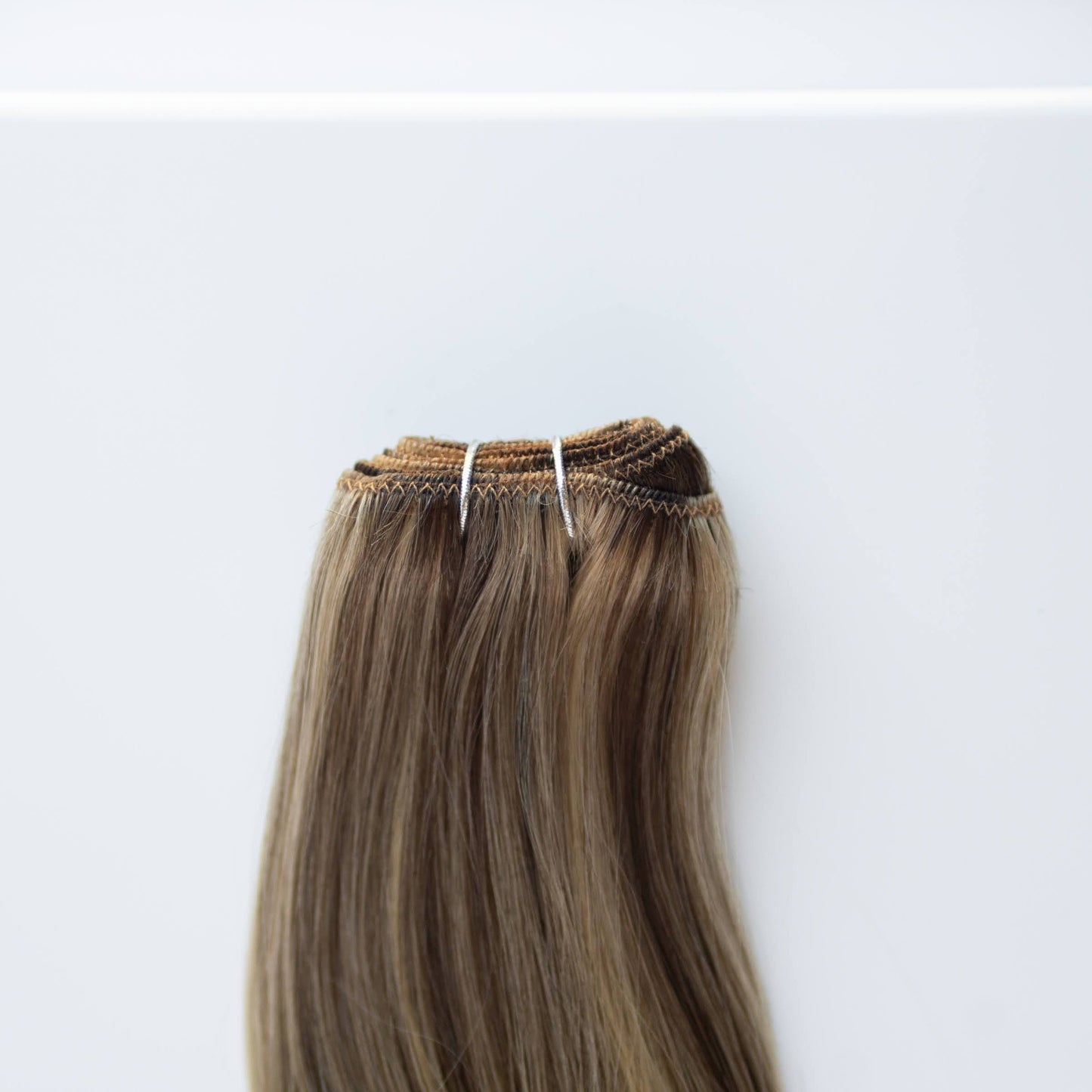 Machine-Tied Weft 24" 170g Single Donor Virgin - #4/27 Chocolate Brulé (aka Highlight Chocolate Brown)