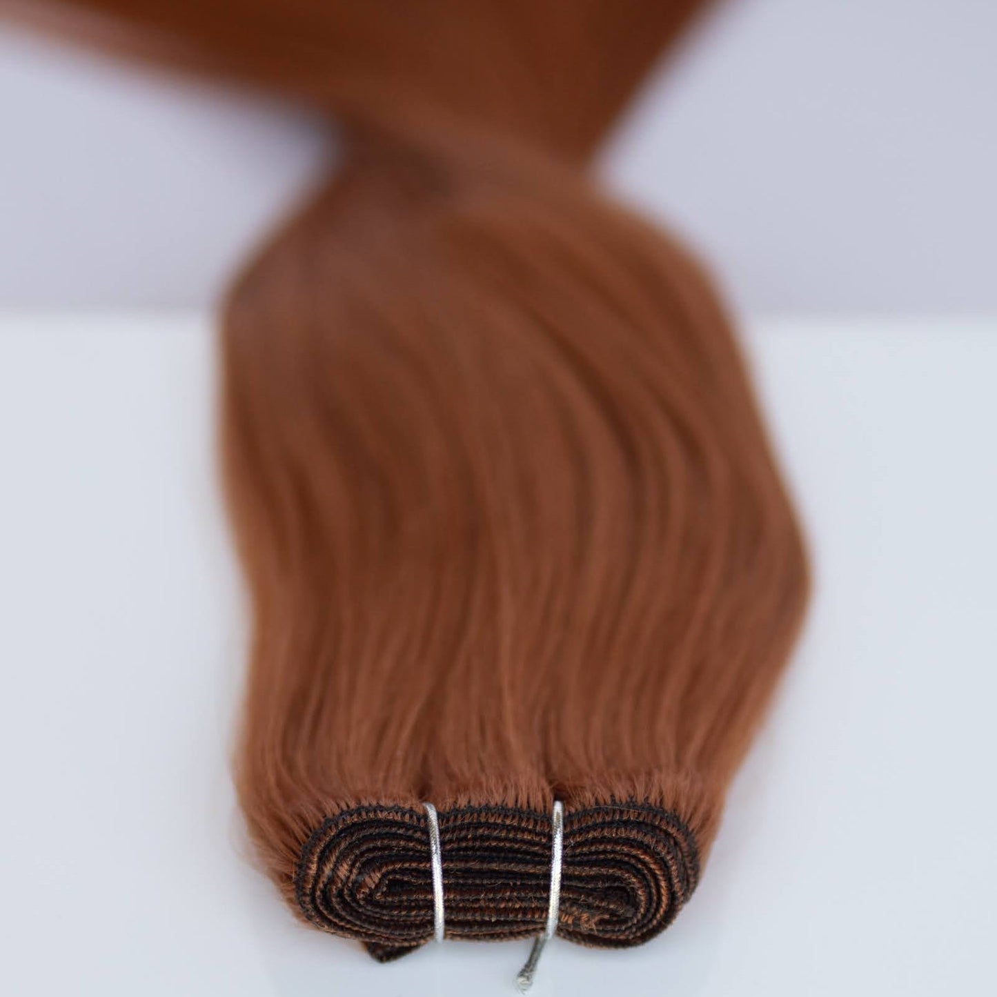 Machine-Tied Weft 18" 130g Single Donor Virgin - #570 Sunset (aka Pumpkin Spice)