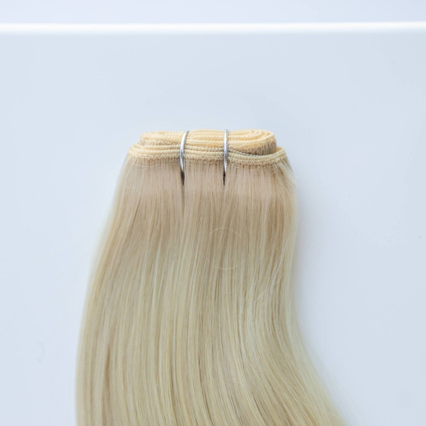 Machine-Tied Weft 16" 120g Pro Blend Hair Extensions - #60 Classic Blonde (aka Ash Blonde)