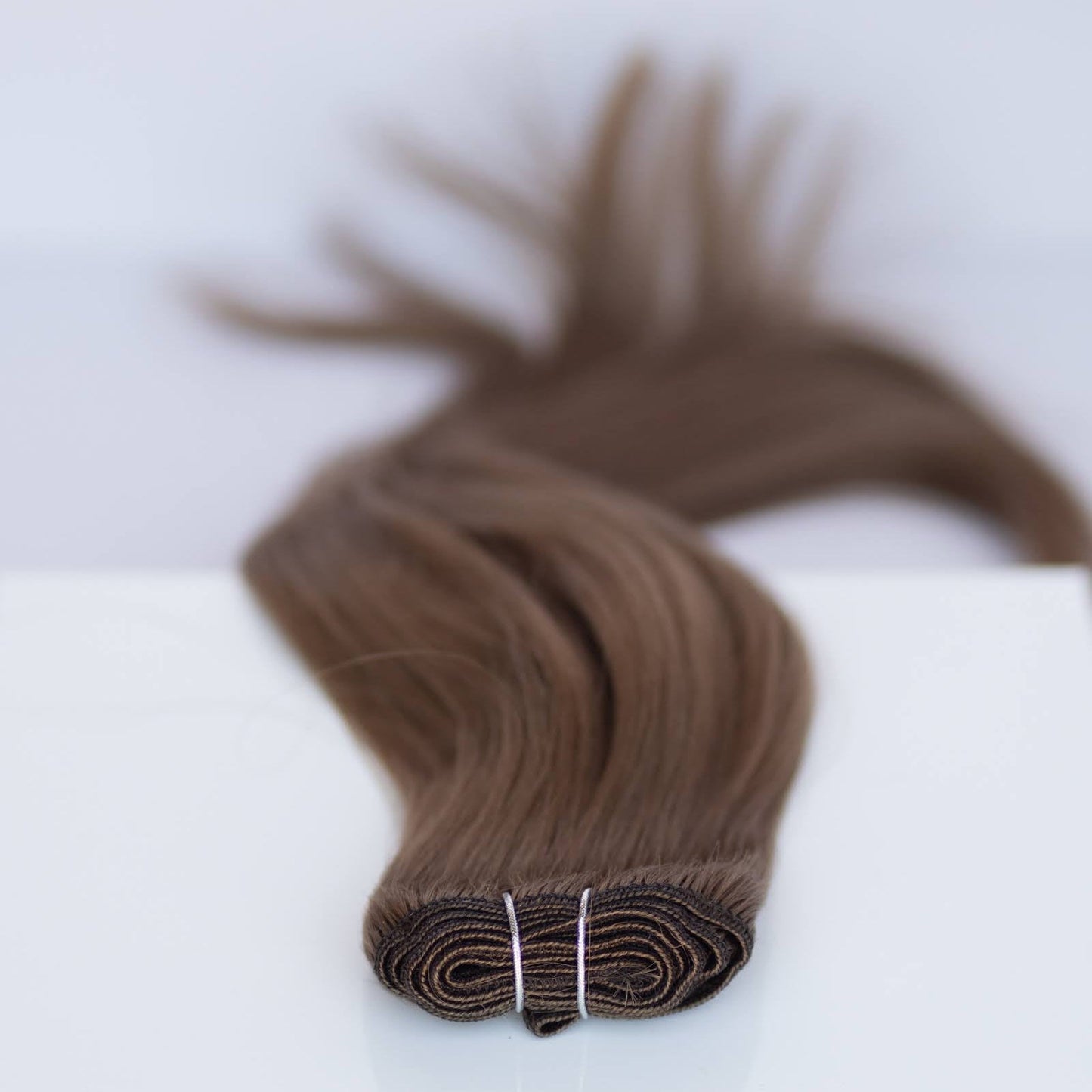 Machine-Tied Weft 16" 120g Pro Blend Hair Extensions - #8 Whiskey Brown (aka Ash Brown)