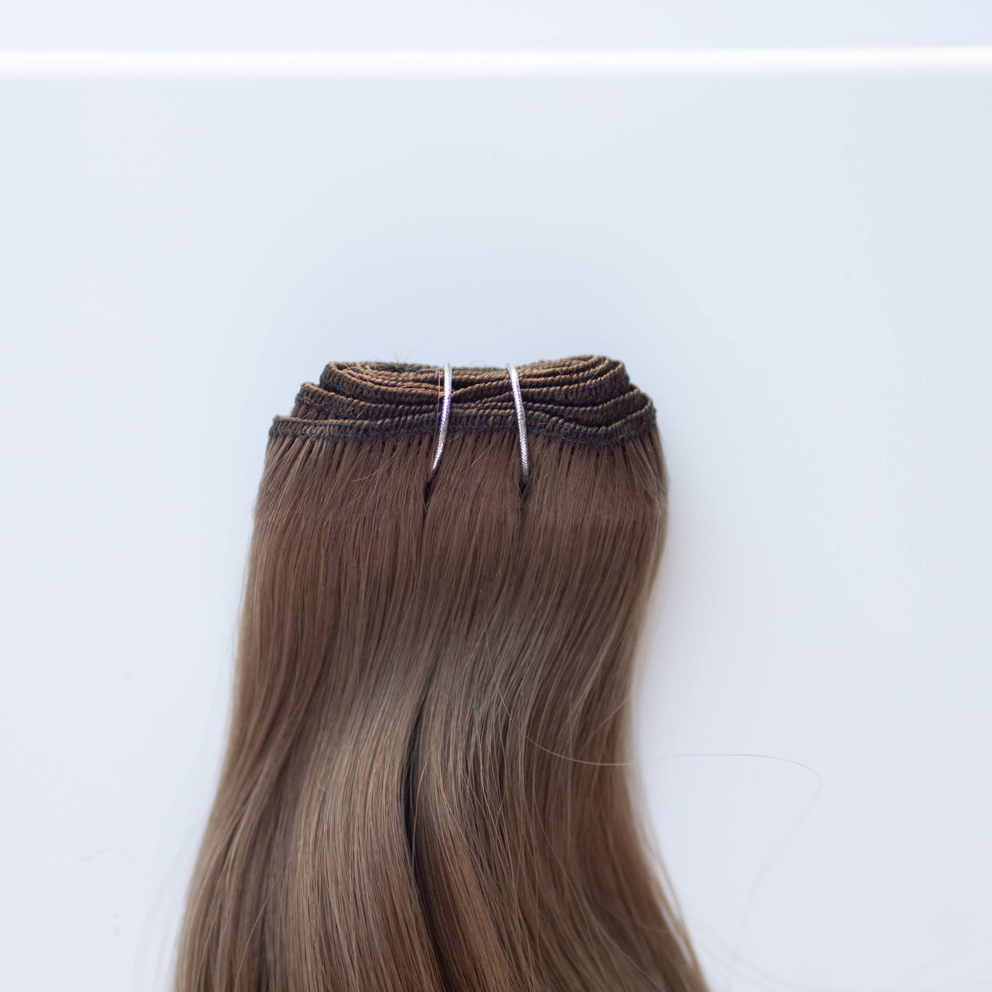 Machine-Tied Weft 20" 145g Pro Blend Hair Extensions - #8 Whiskey Brown (aka Ash Brown)