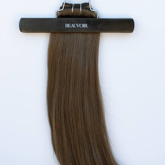 Machine-Tied Weft 22" 160g Pro Blend Hair Extensions - #4 Roasted Walnut (aka Chocolate Brown)