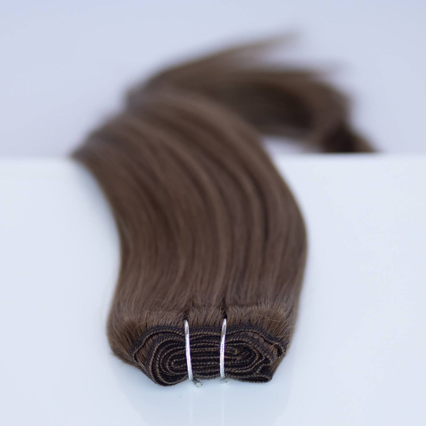 Machine-Tied Weft 28" 180g Pro Blend Hair Extensions - #4 Roasted Walnut (aka Chocolate Brown)