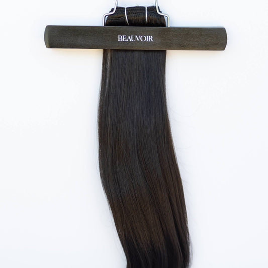 Machine-Tied Weft 20" 145g Pro Blend Hair Extensions -  #1C Espresso Brown (aka Mocha Brown)