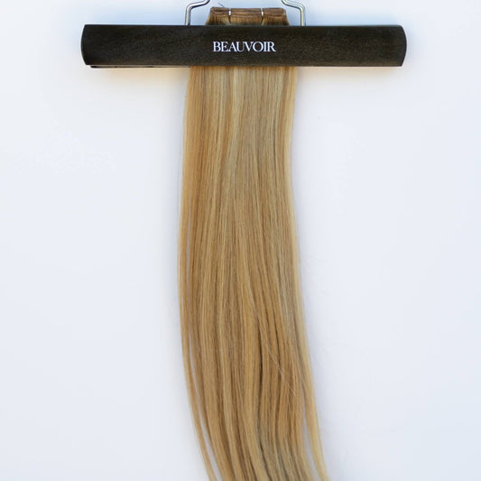 Genius (Micro) Weft 18" 68g Pro Blend Hair Extensions - #6/18 Sea Salt & Caramel (aka Highlight Hot Toffee Blonde)