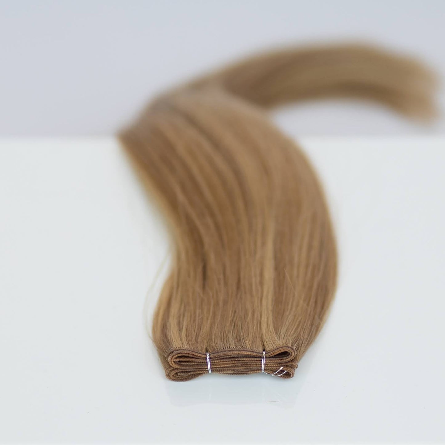Genius (Micro) Weft 18" 68g Pro Blend Hair Extensions - #6/18 Sea Salt & Caramel (aka Highlight Hot Toffee Blonde)