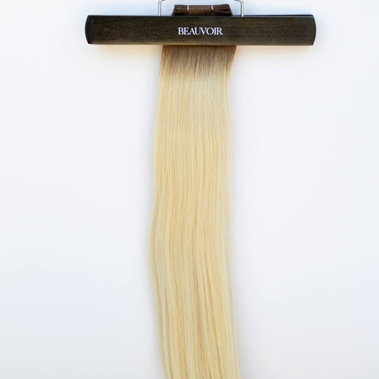 Genius (Micro) Weft 22" 88g Pro Blend Hair Extensions - #T3/60 Cocoa Rooted Blonde (aka Rooted Walnut Brown/Ash Blonde)