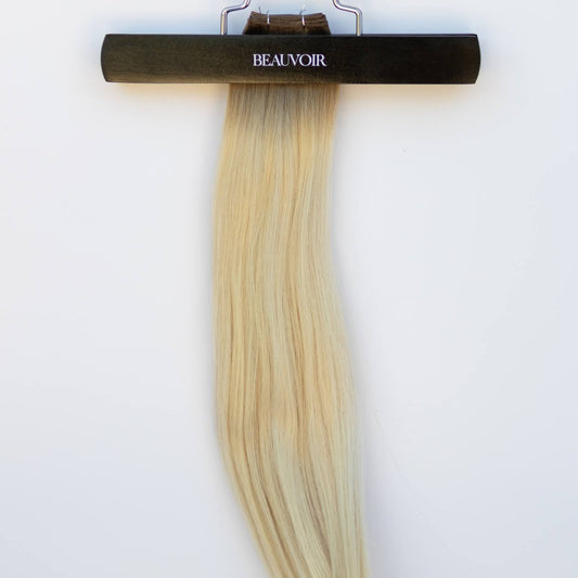 Genius (Micro) Weft 20" 80g Pro Blend Hair Extensions - #T1CC/80 Smokey Blonde (aka Cool Mochachino Brown/White Blonde)