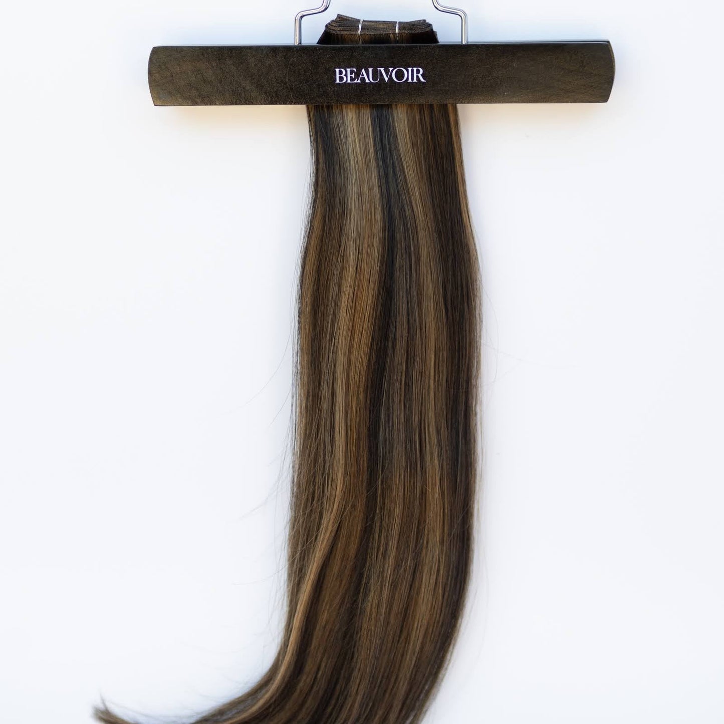 Genius (Micro) Weft 22" 88g Pro Blend Hair Extensions - #1B/2/6 Dark Chocolate Caramel (aka Piano Key Chocolate Drip)