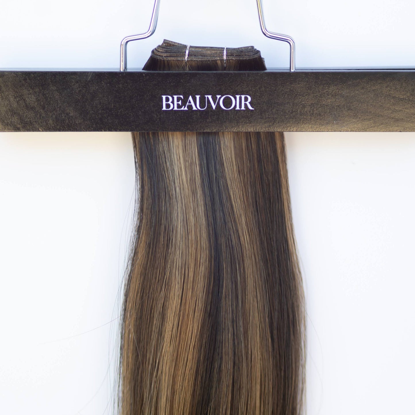 Genius (Micro) Weft 20" 80g Pro Blend Hair Extensions - #1B/2/6 Dark Chocolate Caramel (aka Piano Key Chocolate Drip)