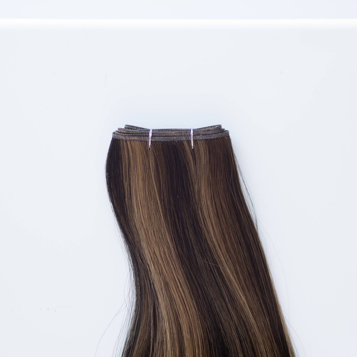 Genius (Micro) Weft 24" 94g Pro Blend Hair Extensions - #1B/2/6 Dark Chocolate Caramel (aka Piano Key Chocolate Drip)